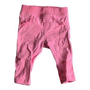 Garanimals Baby Girl Pink‎ Ruffled Pants Size 3-6M Elastic Waist Cotton Blend
